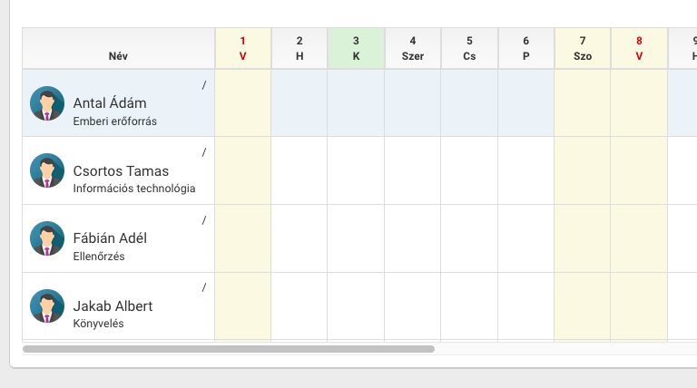 helpfordesk_felho_alapu_munkaido_nyilvantartas_calendar automatizált riportokkal, jelentésekkel és automatikus adatküldéssel a bérszámfejtő szoftver felé.