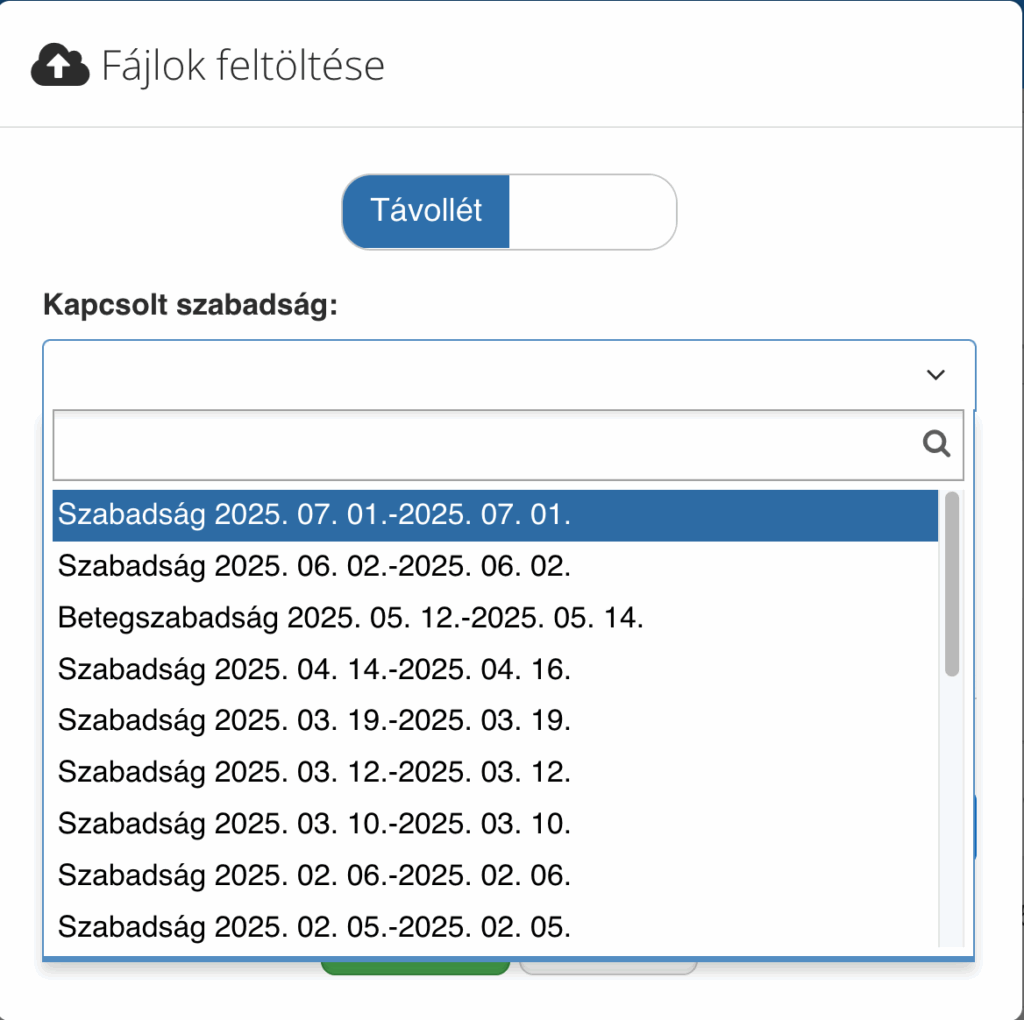 Fájlok feltöltése