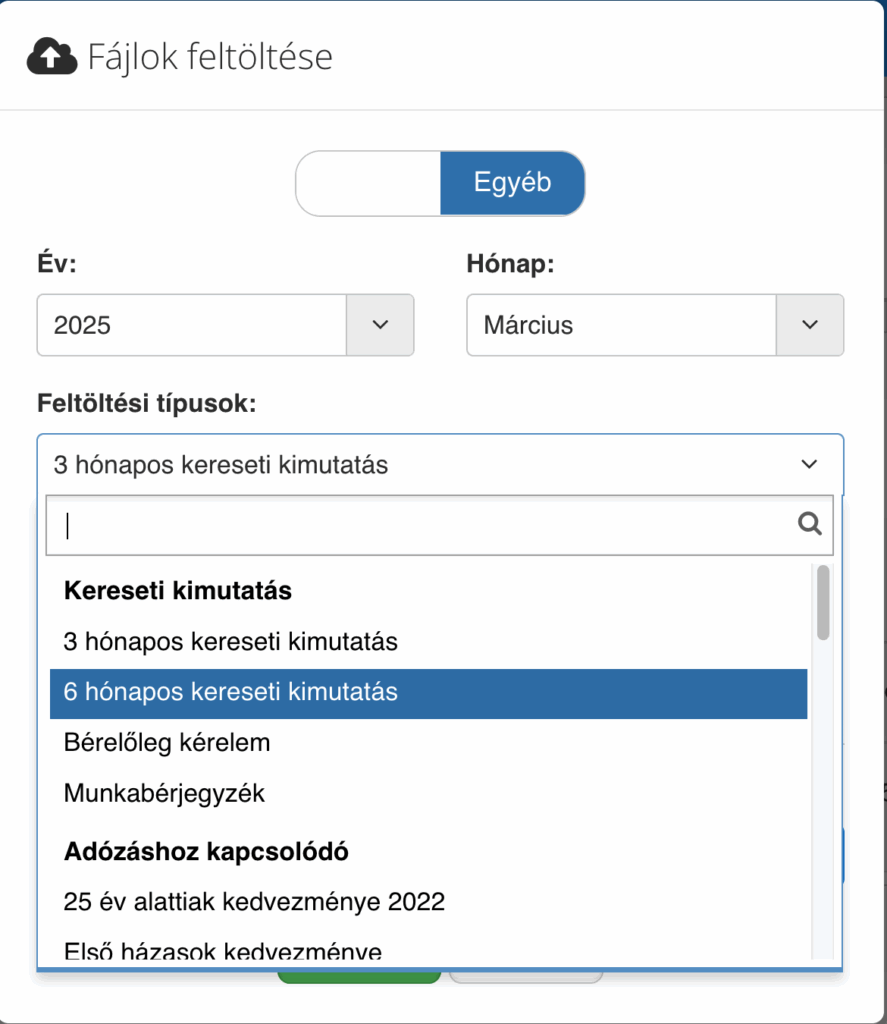 Fájlok feltöltése