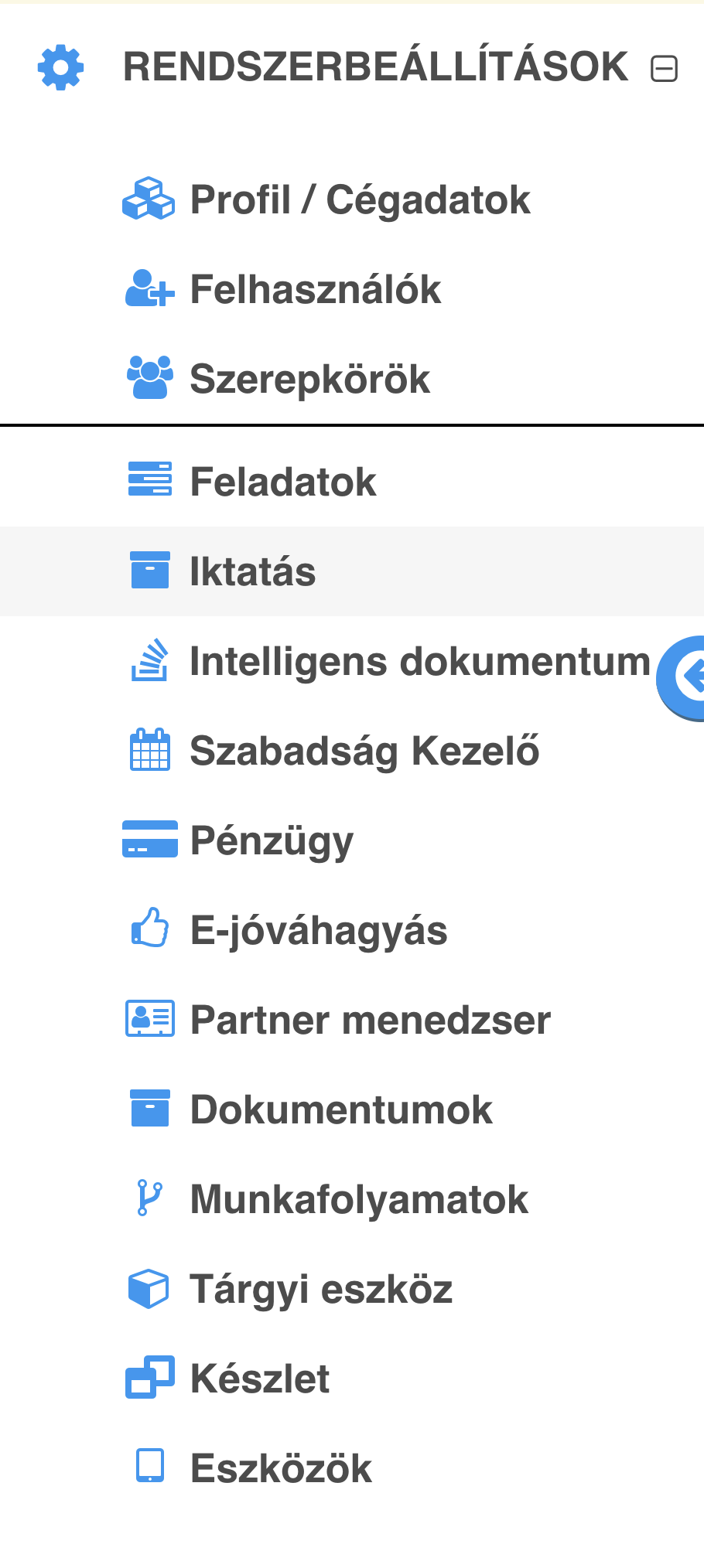 Rendszerbeállítások Rendszerbeállítások
